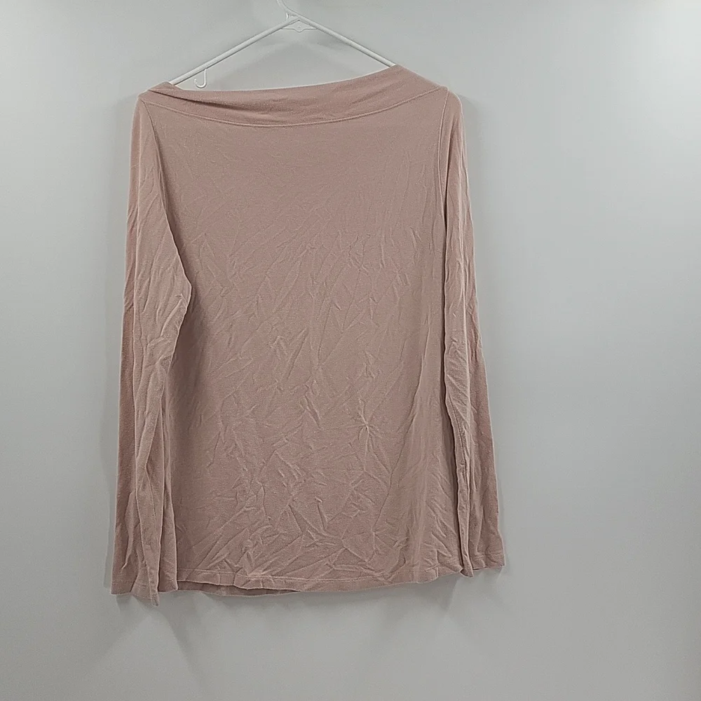 Soft surroundings pale pink long-sleeved top - Picture 2 of 5